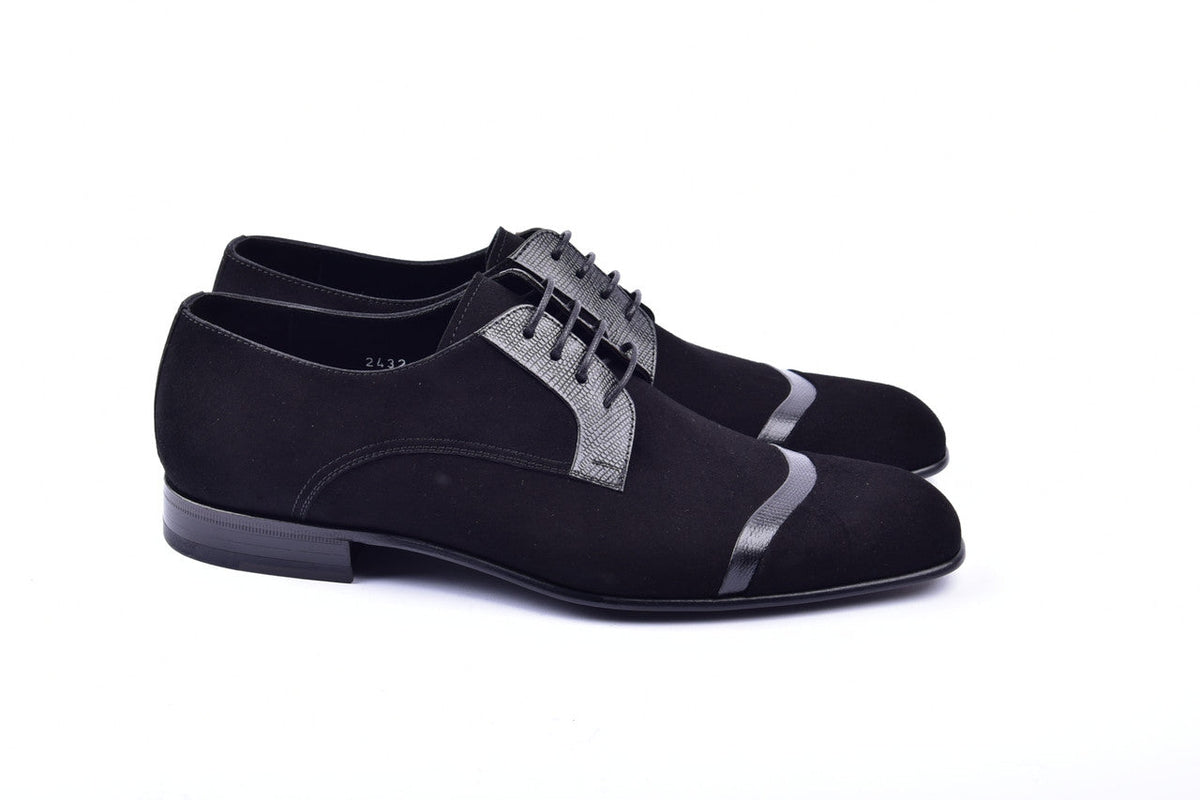 Corrente 2432 Suede Lace-Up - Black
