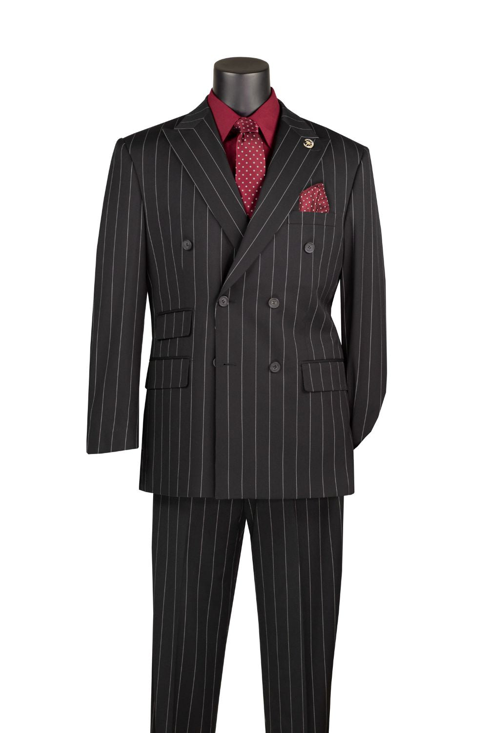 Tuscany Collection - Regular Fit 2-Piece Pinstripe Double Breasted Suit