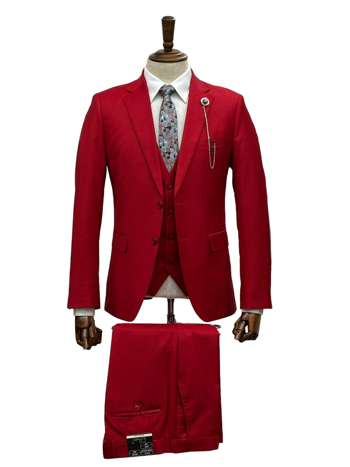 Effetti Suit Designer - 2 button Notch Lapel slim fit EF2N+V-8129 RED