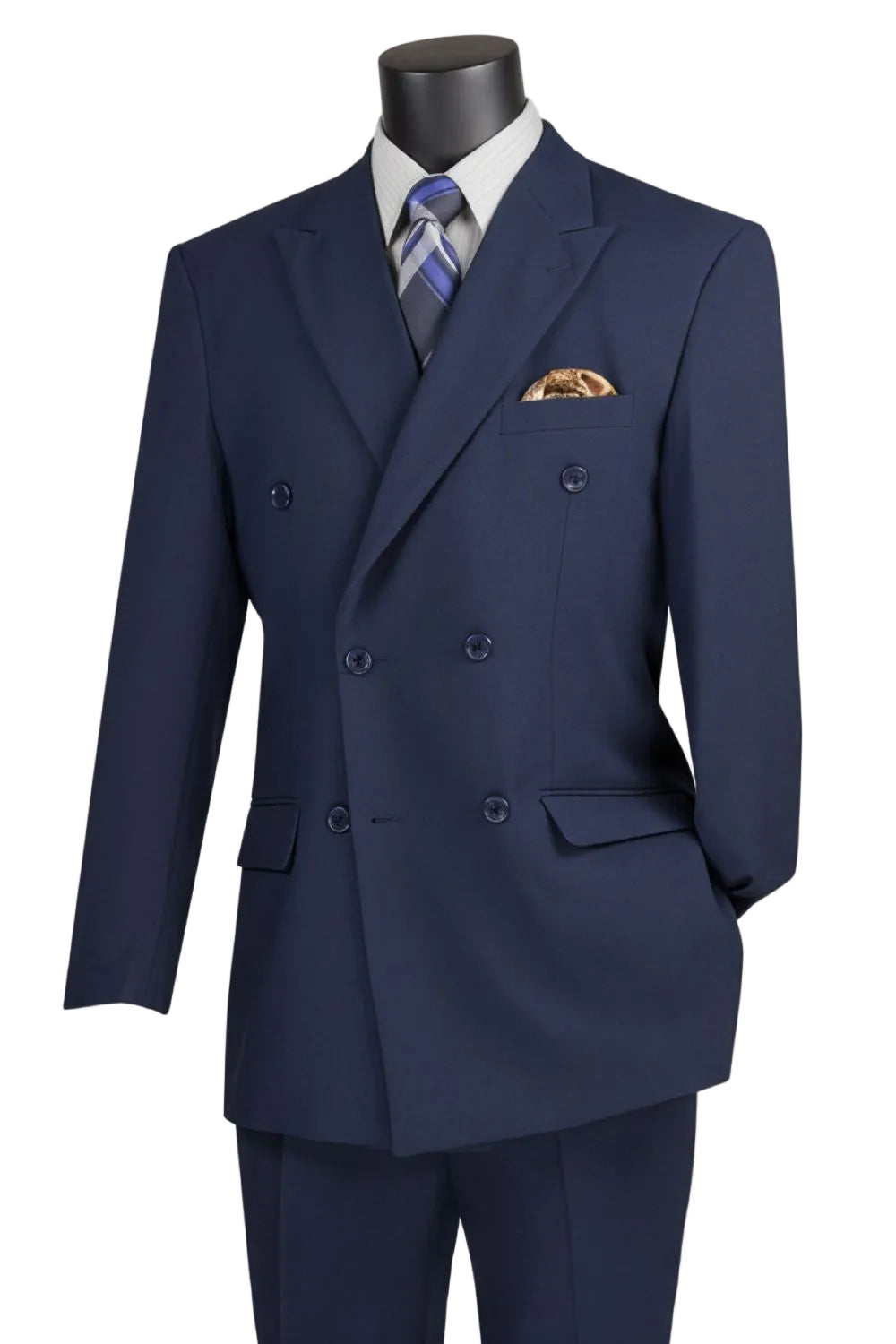 Ramses Collection - Regular Fit Double Breasted 2-Piece Suit with Adjustable Waistband Pants