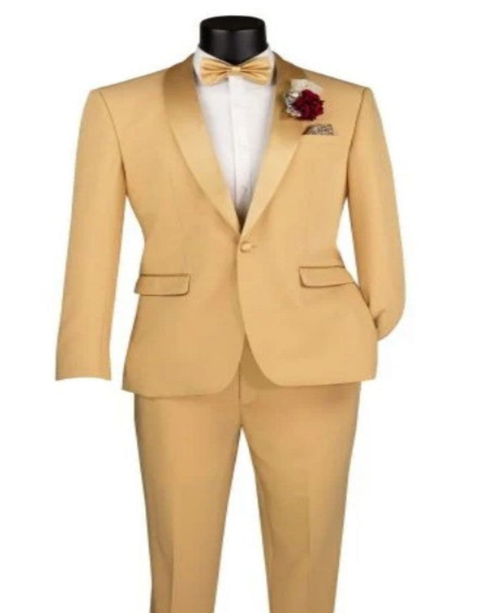Mens Two Piece Shawl Lapel Slim Fit Tuxedo