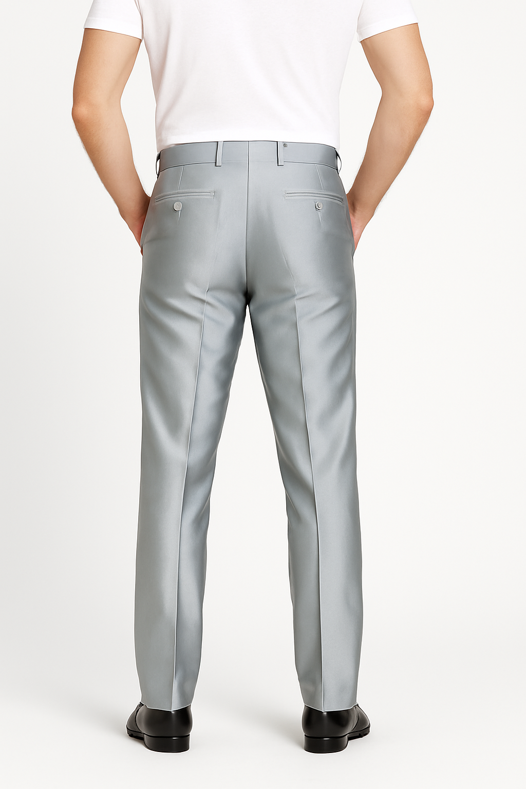 Men's Silver Grey ~ Gray Shiny Sharkskin Pant Slacks / Tuxedo Flashy Looking