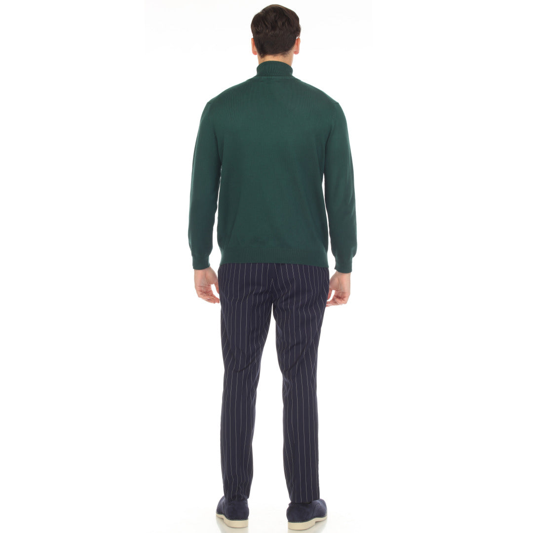 MENS HUNTER GREEN PULLOVER TURTLENECK SWEATER