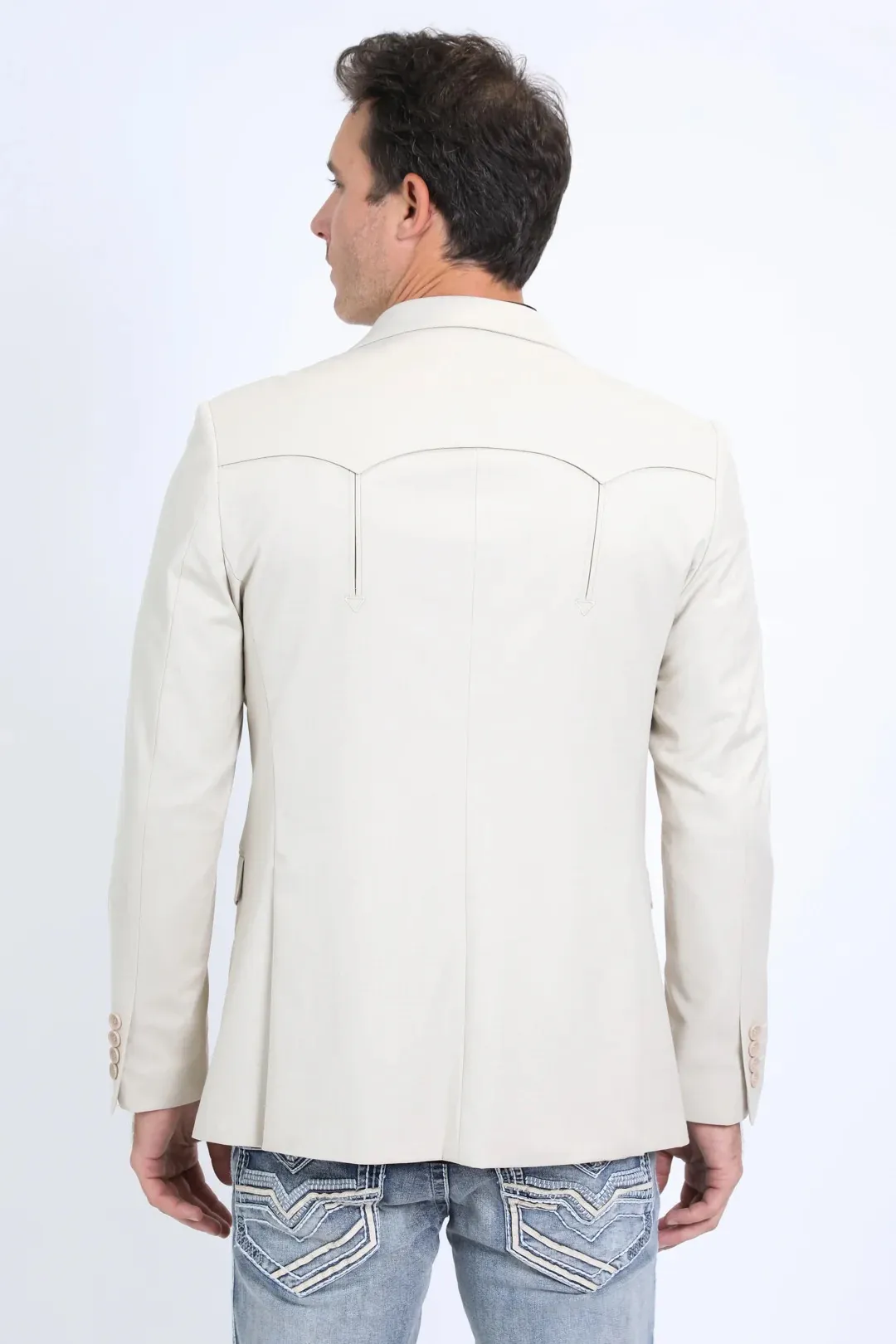 Beige Western Sport Coat for Men – Light Tone Frontier Jacket
