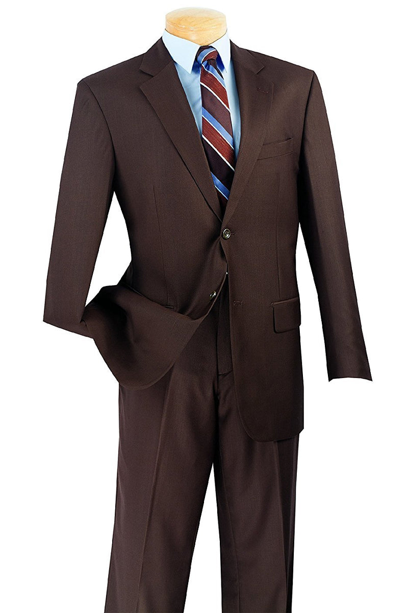 Modern Fit - Mens Basic 2 Button Modern Fit Suit in Brown