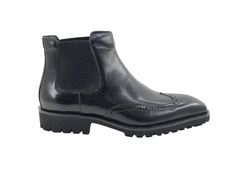 Carrucci Lug Sole Chelsea Boot with Wingtip Toe