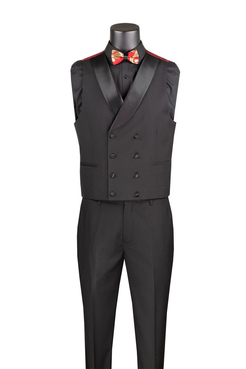 Red Gold Modern Fit 3 Piece Suit with Matching Bow Tie