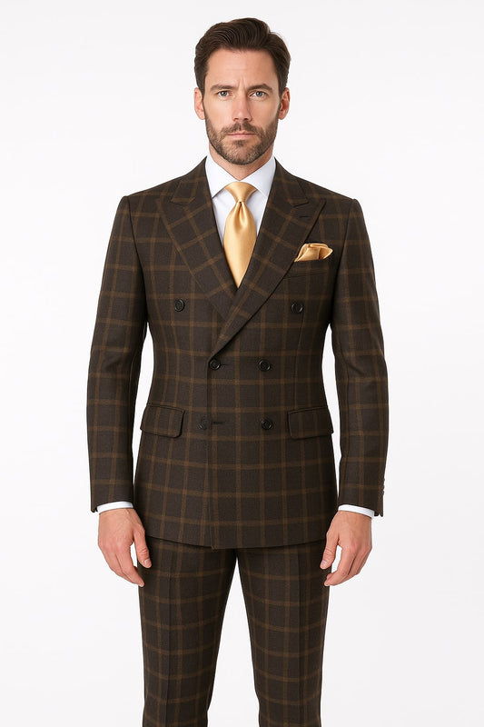 Mens Black Windowpane Wool Overcoat â€“ Classic Long Checkered Coat Checkered Plaid Pattern