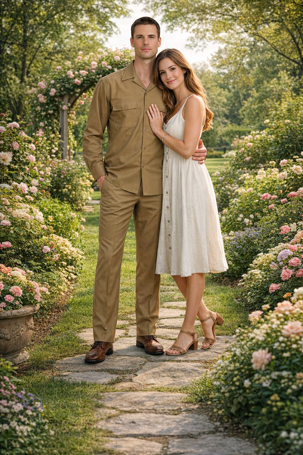 Mens Luxury Caramel Wool Two-Piece Leisure Walking Suit