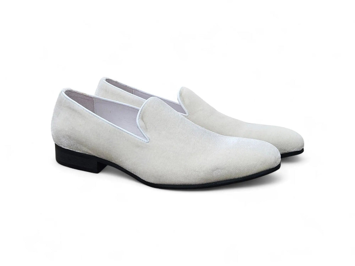 Carrucci Off-white Velvet Dress Loafer