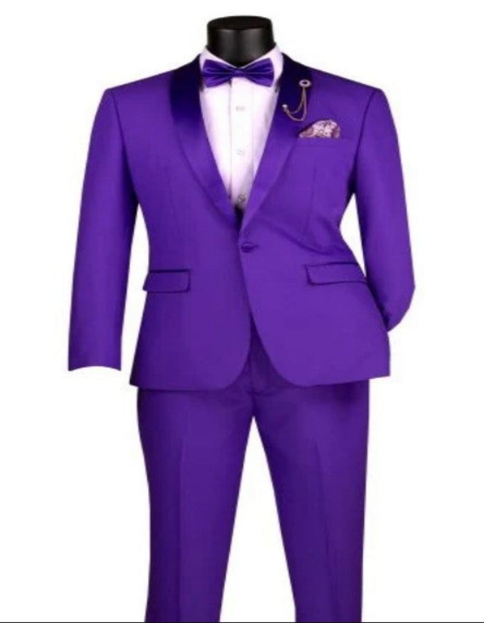 Mens Two Piece Shawl Lapel Slim Fit Tuxedo