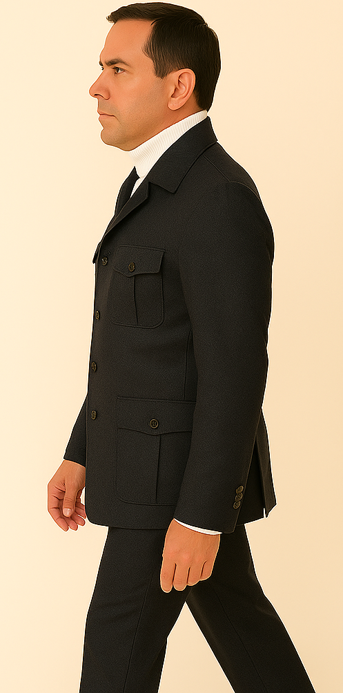 Rossi Man DUKE RM1769 â€“ Slim Fit Black 3-Piece Suit for Men | Modern Formalwear