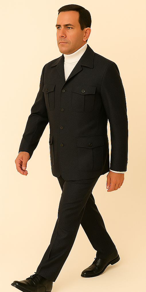 Rossi Man DUKE RM1769 â€“ Slim Fit Black 3-Piece Suit for Men | Modern Formalwear