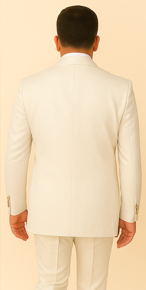 Rossi Man FORD RM1911 â€“ Slim Fit White 3-Piece Suit for Men | Elegant Modern Formalwear