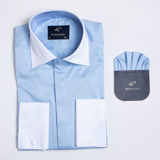 Rossi Man RS2 Light Blue Dress Shirt for Men