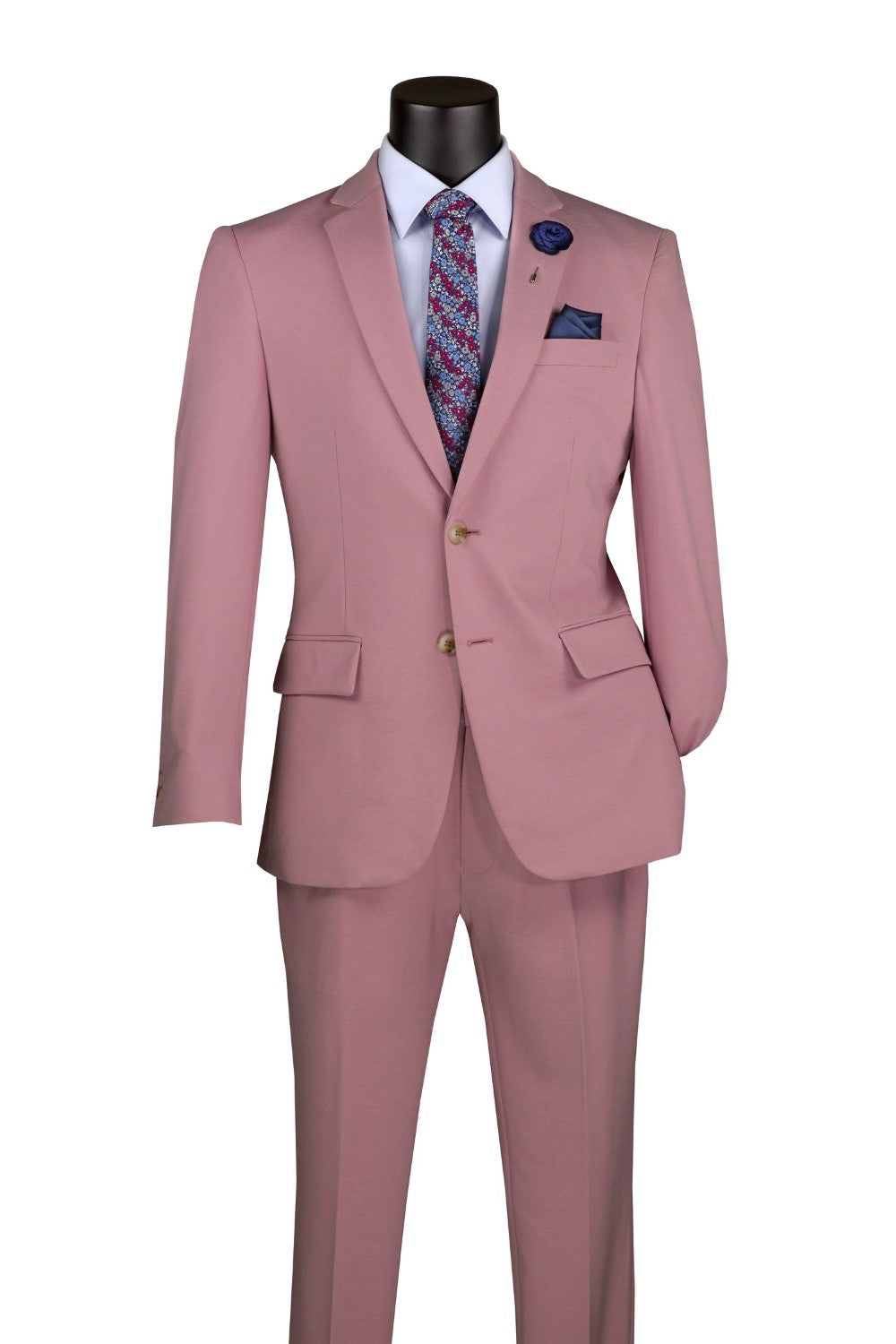 Slim Fit 2-Piece Stretch Fabric Suit with Adjustable Waistband