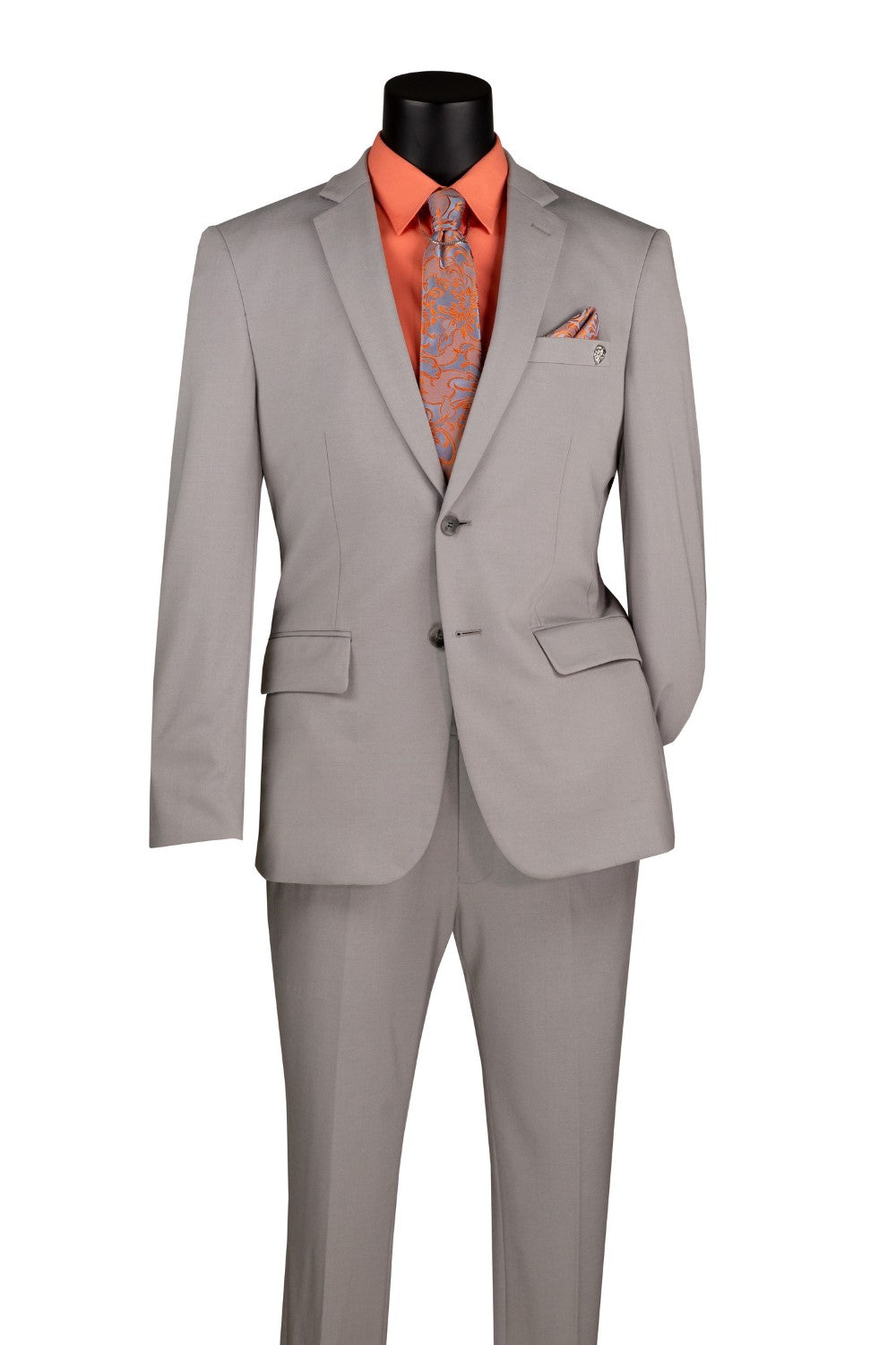 Slim Fit 2-Piece Stretch Fabric Suit with Adjustable Waistband