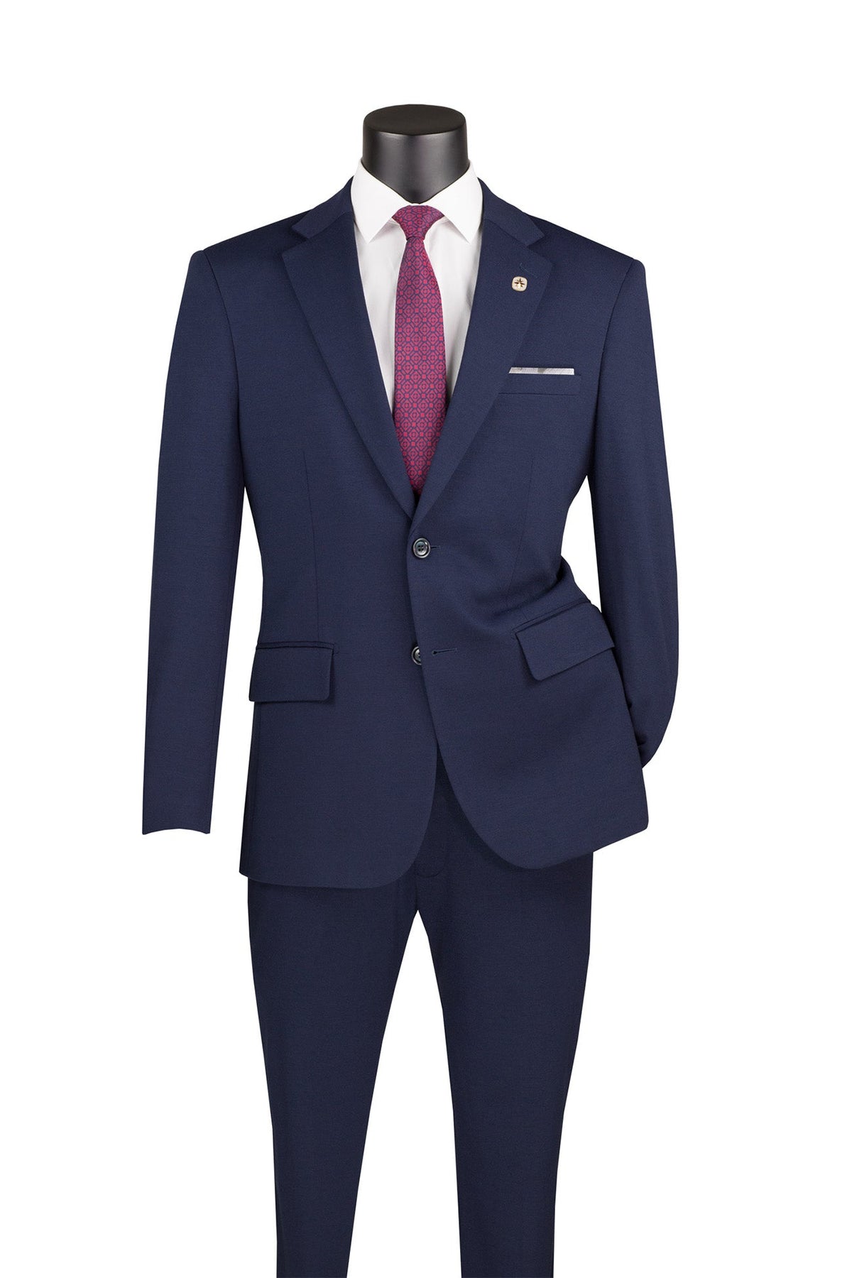 Slim Fit 2-Piece Stretch Fabric Suit with Adjustable Waistband