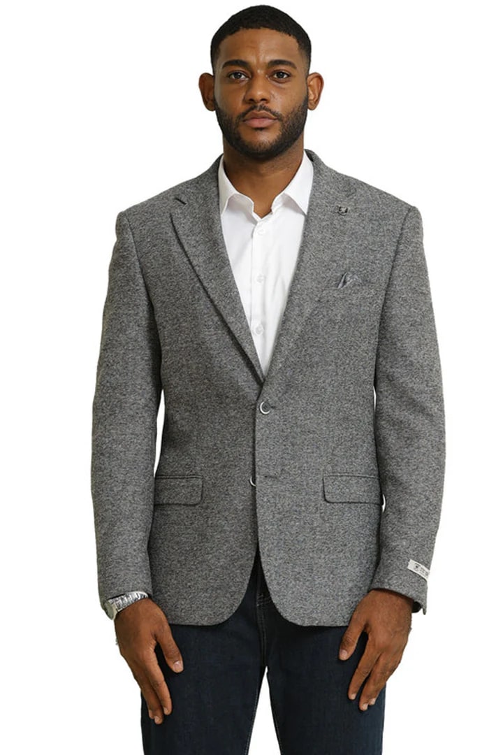 Men's Stacy Adams Vintage Professors Tweed Blazers in Grey