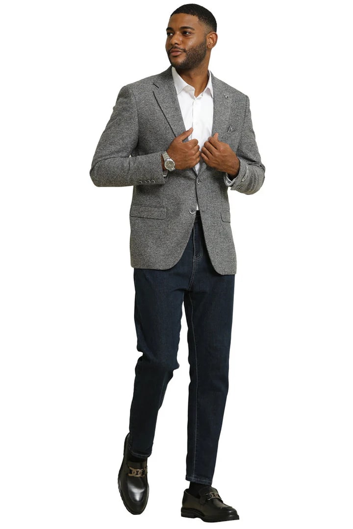 Men's Stacy Adams Vintage Professors Tweed Blazers in Grey