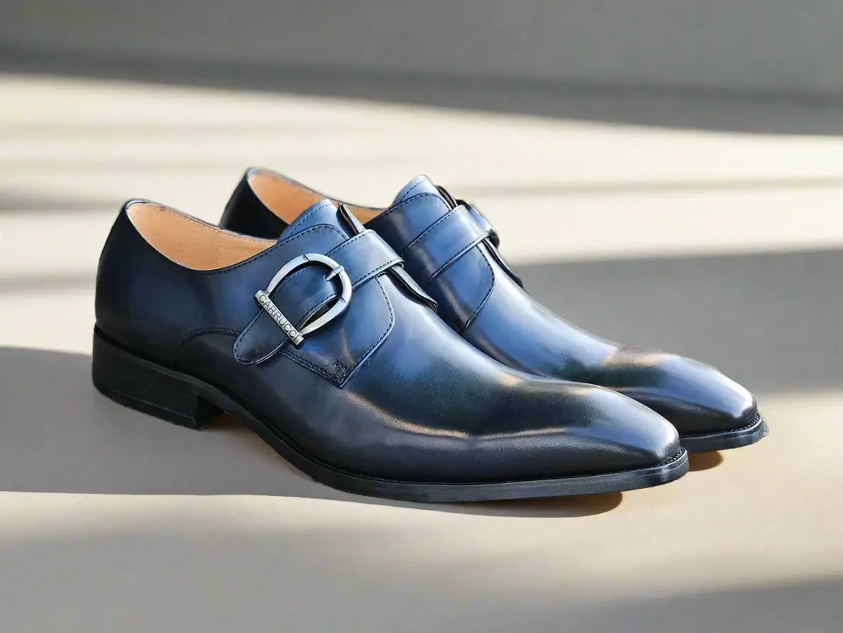 Carrucci Signature Buckle Monk Strap Shoe
