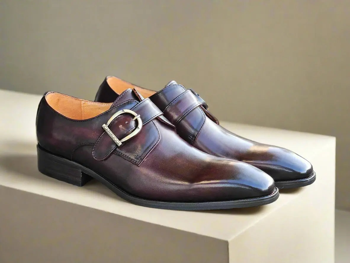 Carrucci Signature Buckle Monk Strap Shoe