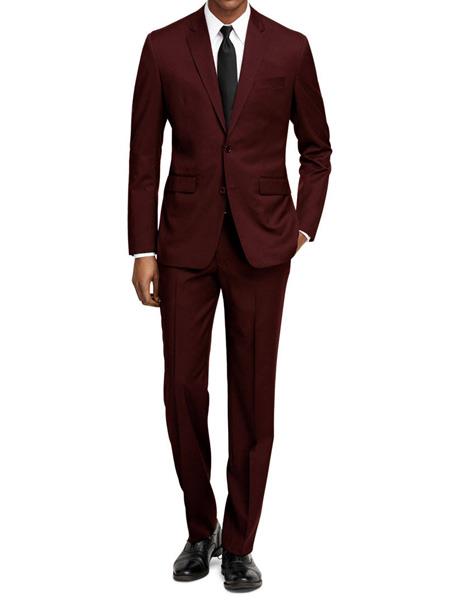 Men's Maroon Color ~ Slim Fit Burgundy Maroon Suit ~ Wine Suit