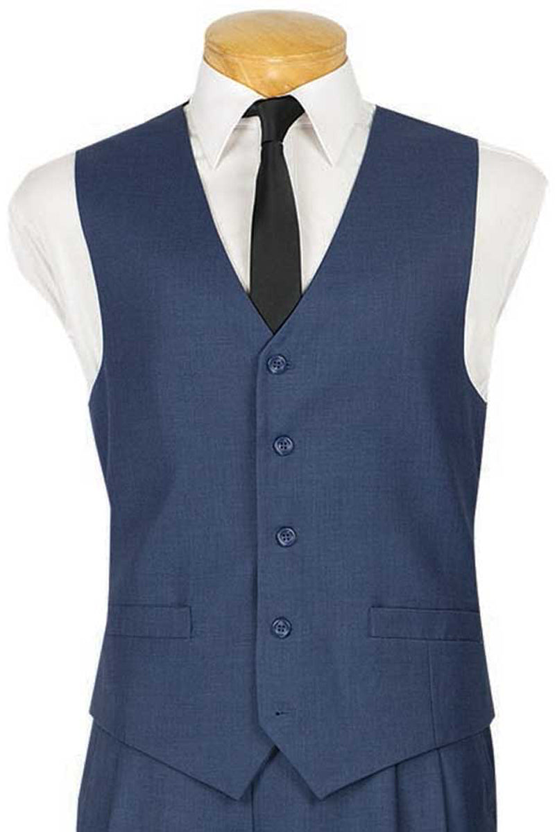 Mens Classic 5 Button Suit Vest in Blue