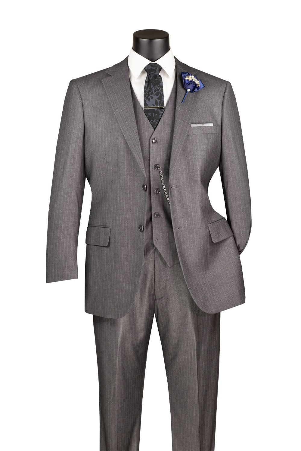 Sovana Collection - Regular Fit 3-Piece Suit 2 Button Tone-on-Tone Stripe