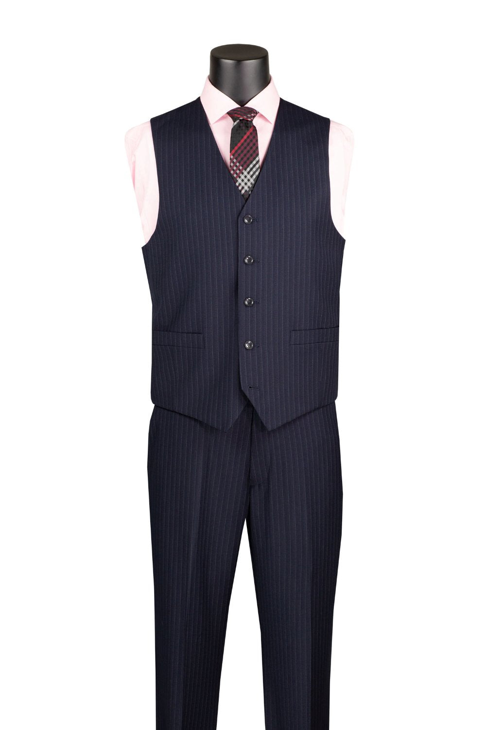 Sovana Collection - Regular Fit 3-Piece Suit 2 Button Tone-on-Tone Stripe