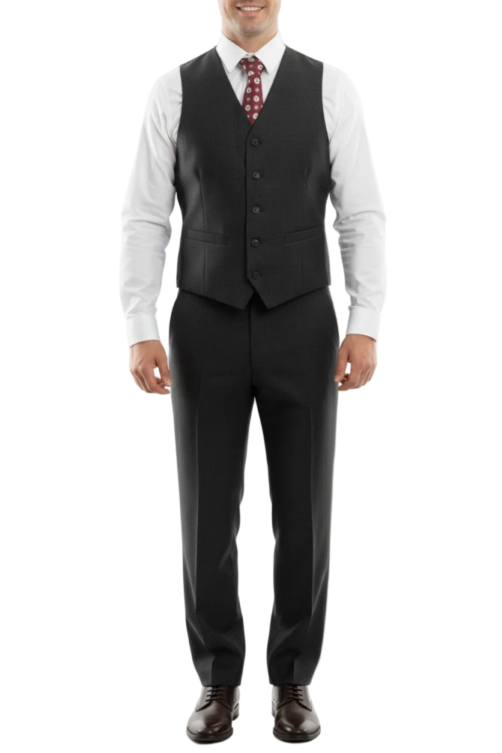 Arezzo Collection - 100% Wool Modern Fit Italian Style 3-Piece Suit