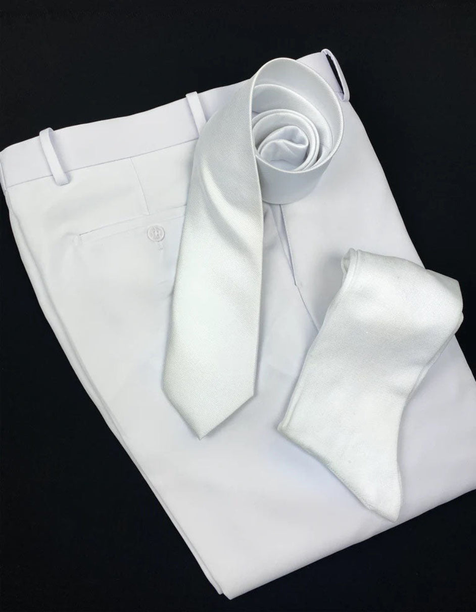 White Clothing Modern Fit Polyester Pants