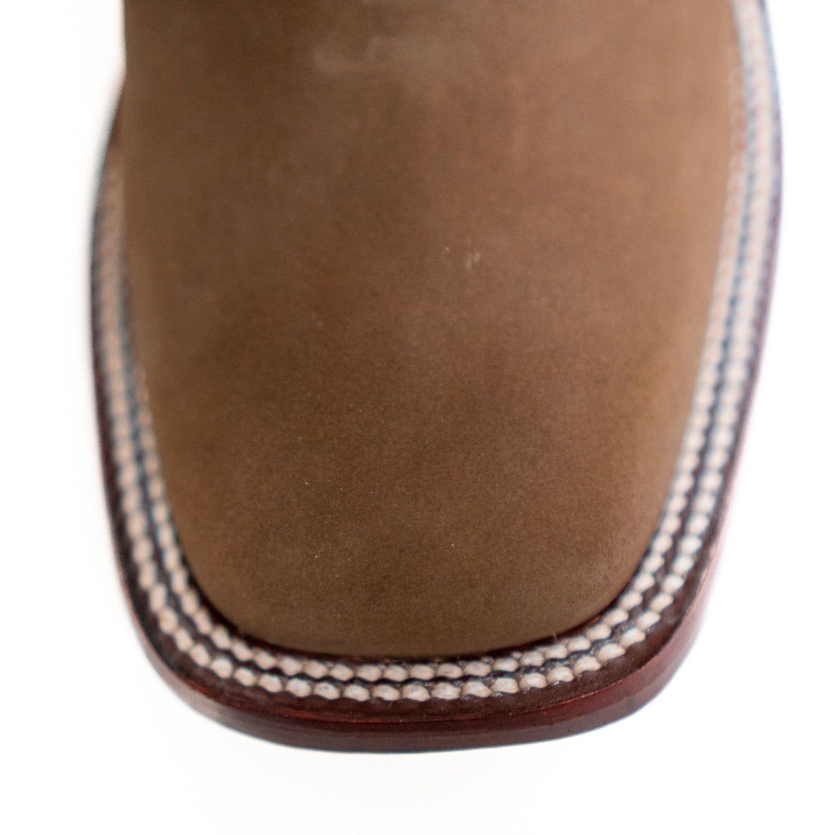 Los Altos Women's Boot Wide Square Toe Nobuck Taupe Leather Sole