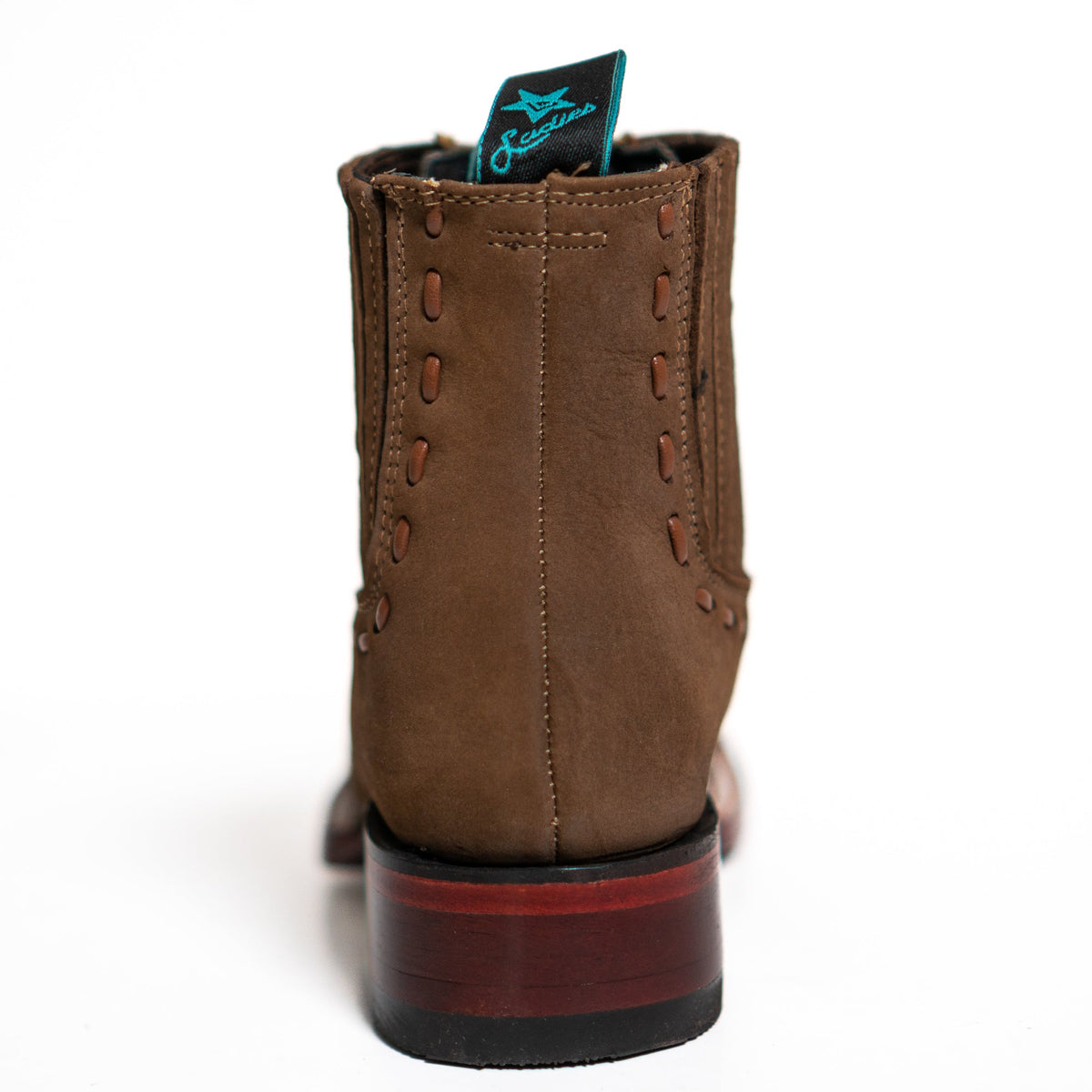 Los Altos Women's Boot Wide Square Toe Nobuck Taupe Leather Sole