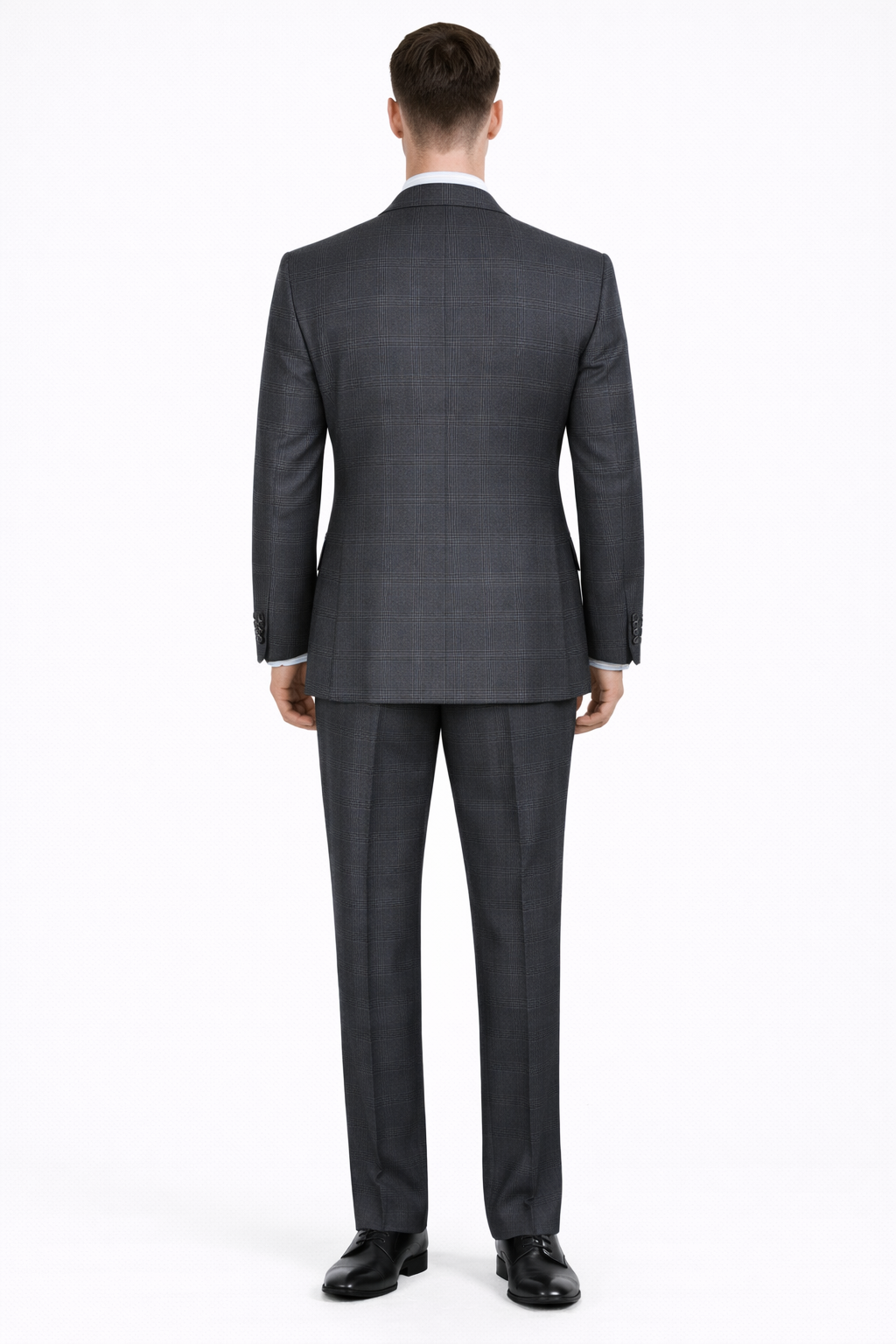 Apollo King Men's Outlet 3 Piece 100% Wool Suit Fashion Windowpane-New Designer Collection