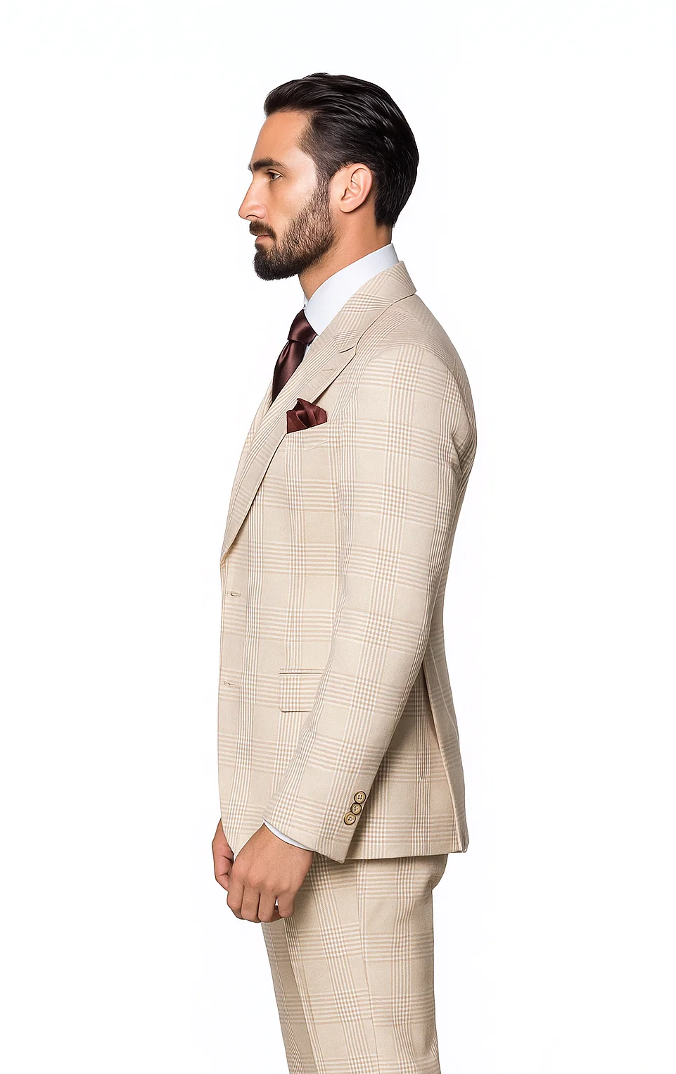 Suits With Baggy Pleated Pants - Wide Leg Pants 100% Wool - Classic Fit by Rossiman