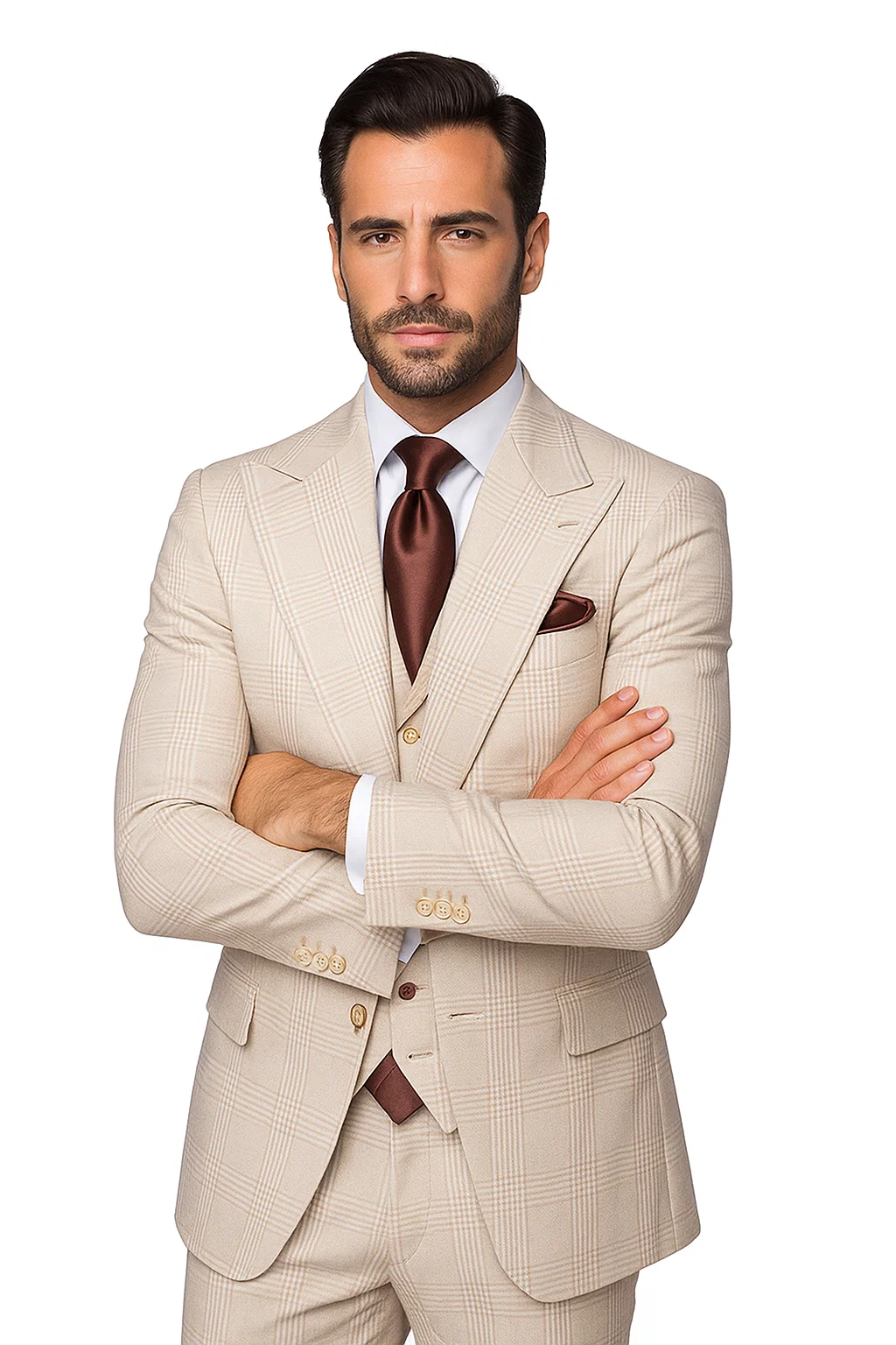 Suits With Baggy Pleated Pants - Wide Leg Pants 100% Wool - Classic Fit by Rossiman