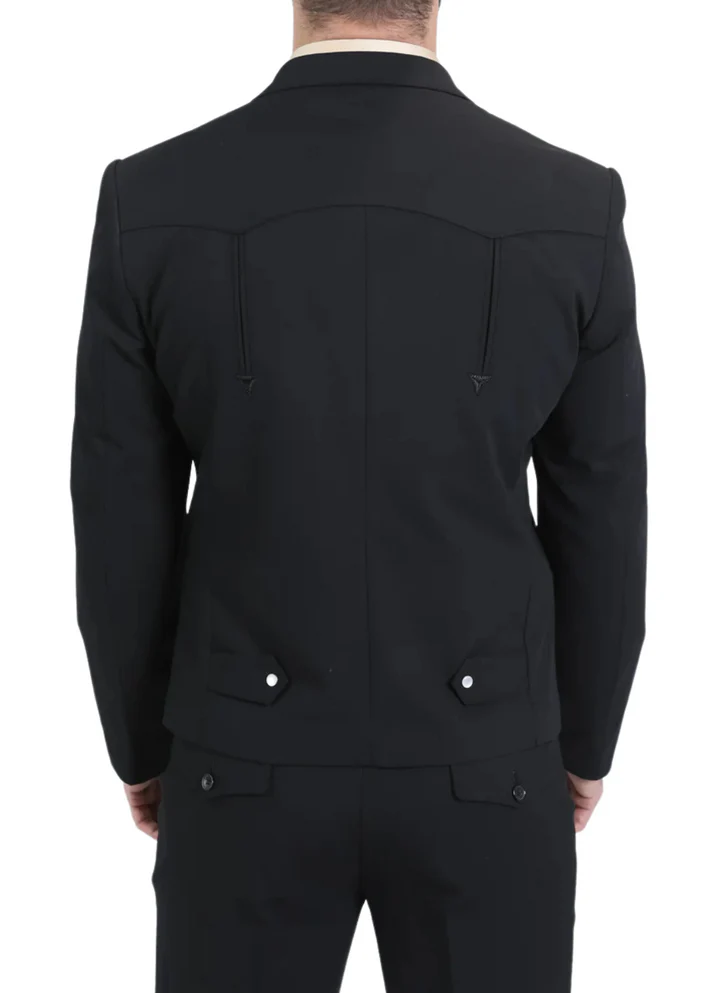 Black Western Suit Set for Men – Stylish Formal Wedding and Business Suit
