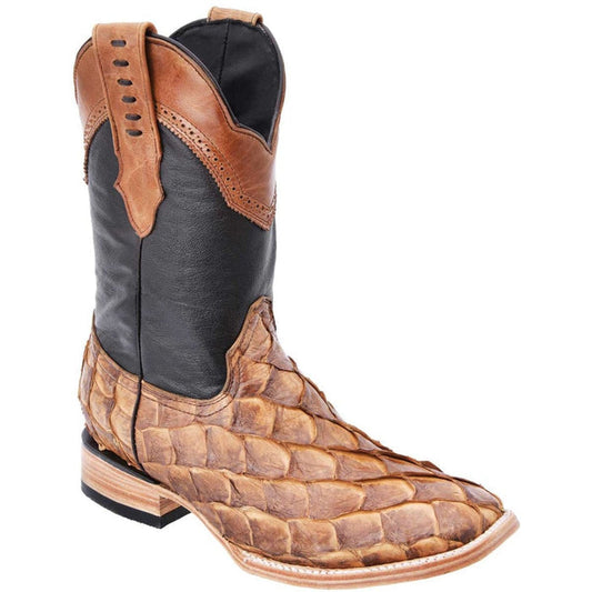 Botas de Pescado Pirarucu Original en Horma Rodeo Color Arena