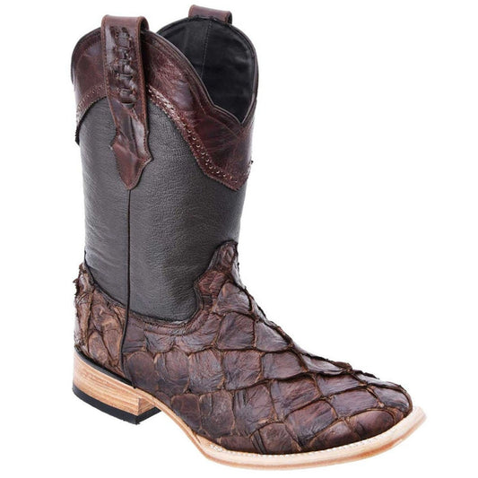 Botas de Pescado Pirarucu Original en Horma Rodeo Color CafÃ©