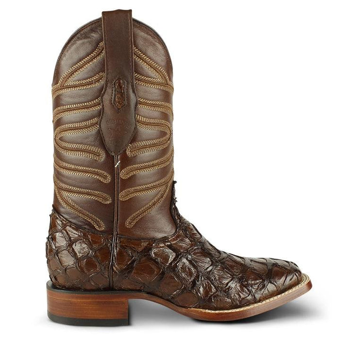 Botas de Pescado Pirarucu Original en Horma Rodeo Cuadrada LAB