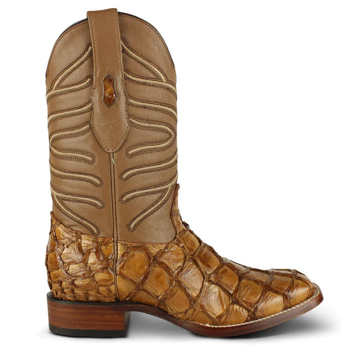 Botas de Pescado Pirarucu Original en Horma Rodeo Cuadrada LAB