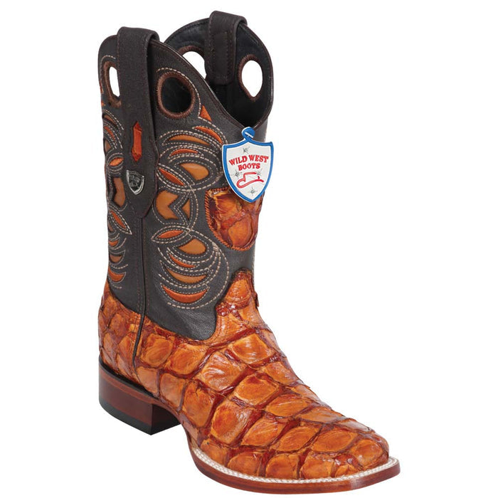 Botas de Pescado Pirarucu Original en Horma Rodeo Cuadrada WW