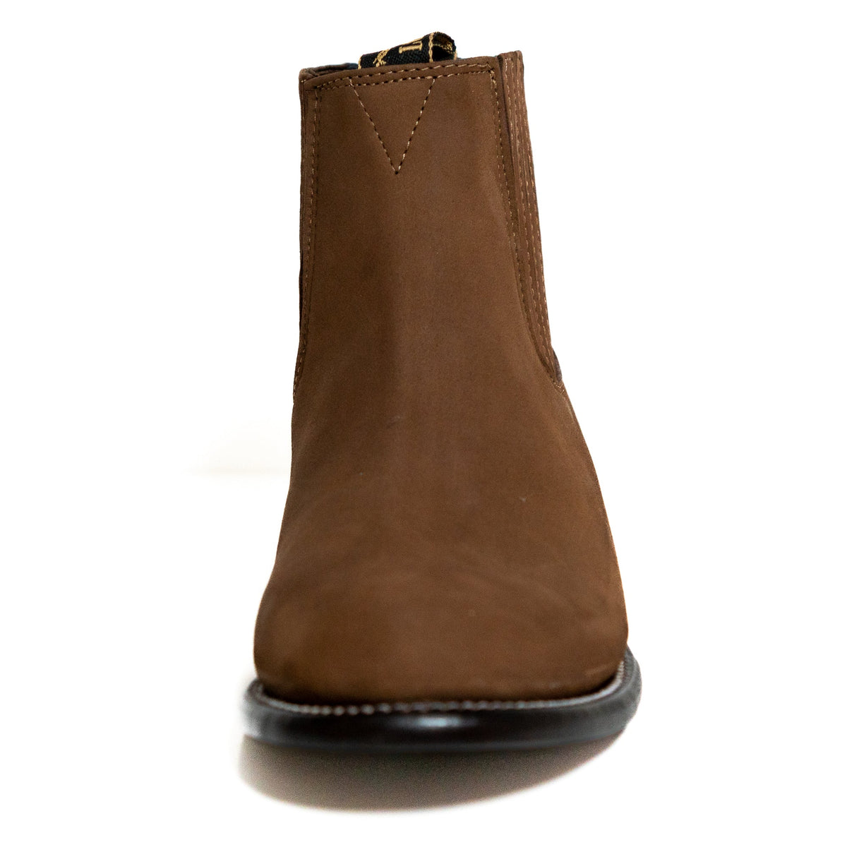 Los Altos Men's Toe Charro Short Boots Oval Nobuck Taupe