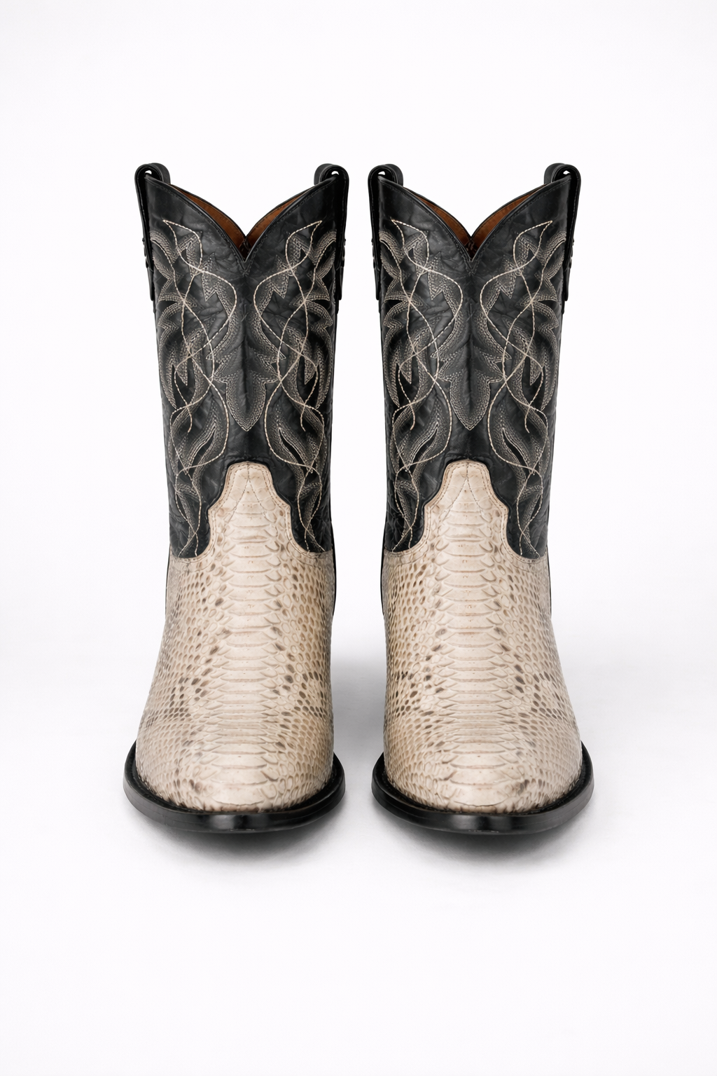 Dan Post Men's Manning Python Snakeskin Round Toe Boots - Natural-New Designer Collection