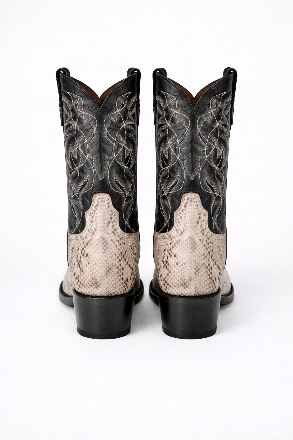 Dan Post Men's Manning Python Snakeskin Round Toe Boots - Natural-New Designer Collection