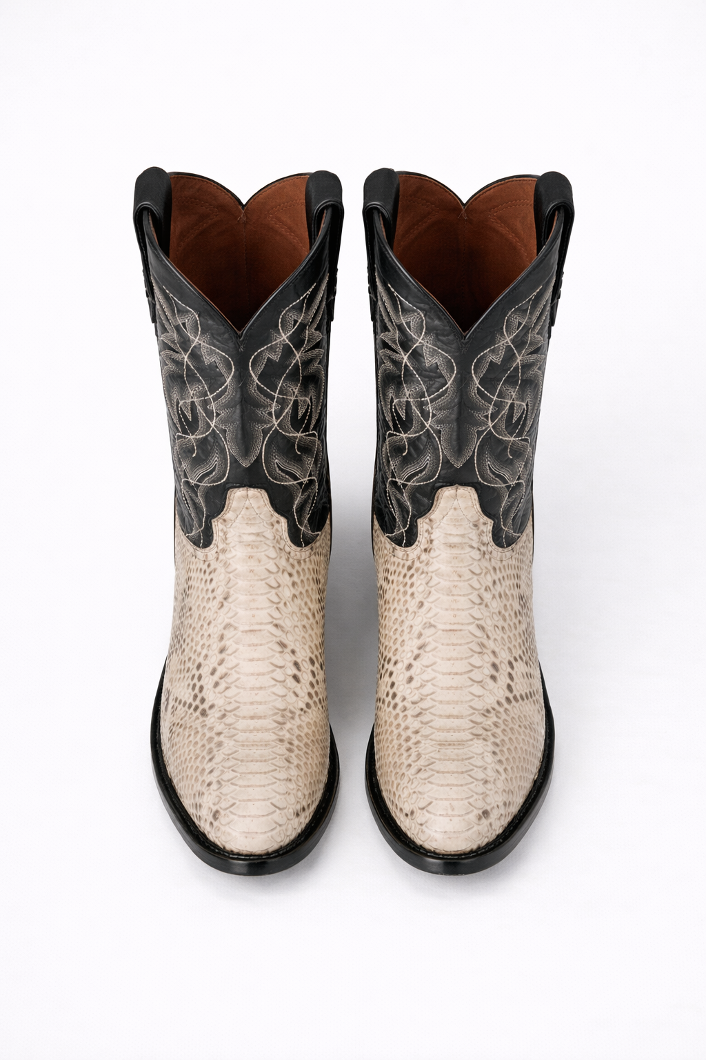 Dan Post Men's Manning Python Snakeskin Round Toe Boots - Natural-New Designer Collection