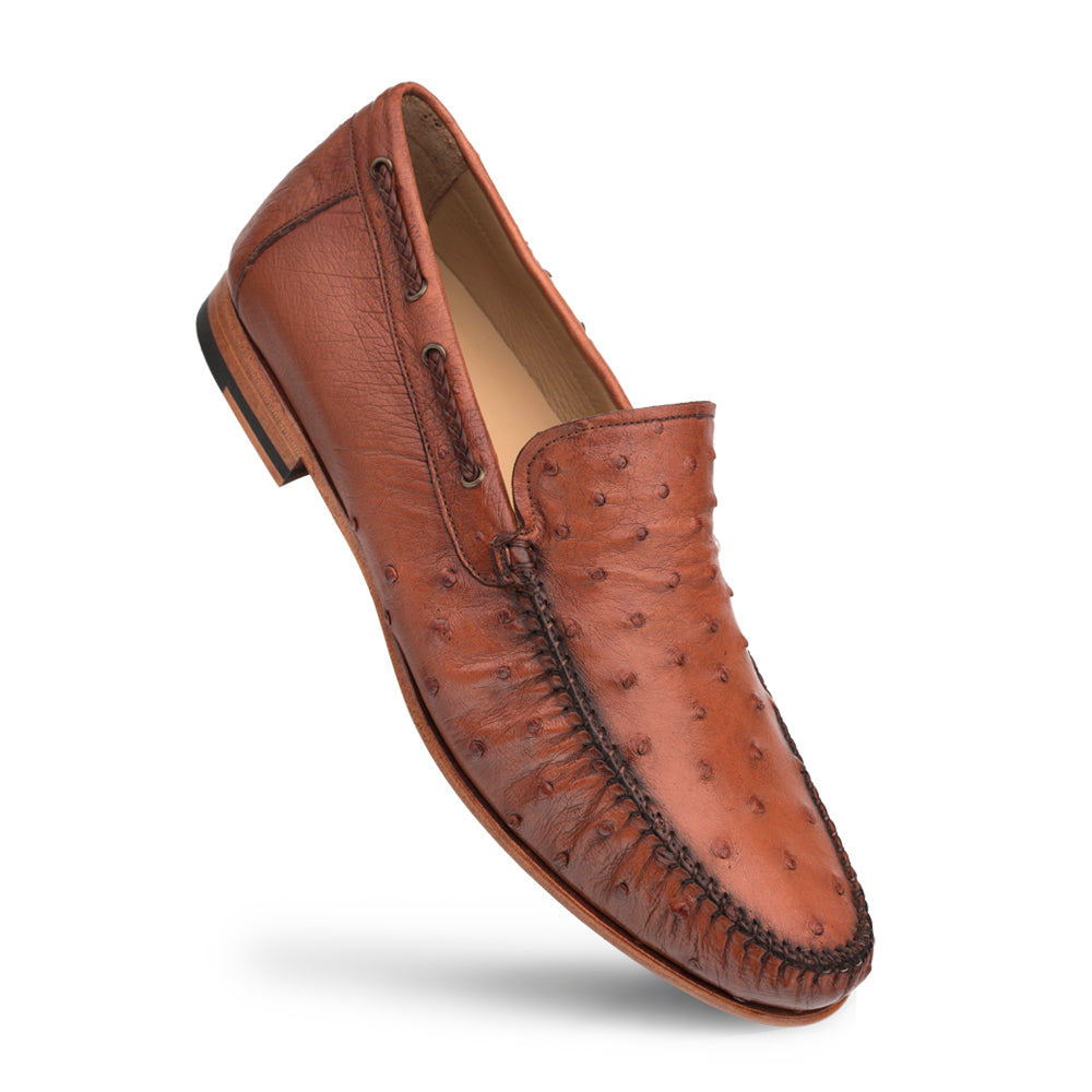 Mezlan Genuine Ostrich Moccasin Slip On