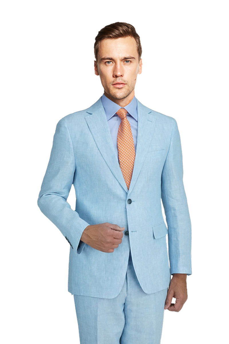 Baby Blue Linen Suit (2-Piece Set)