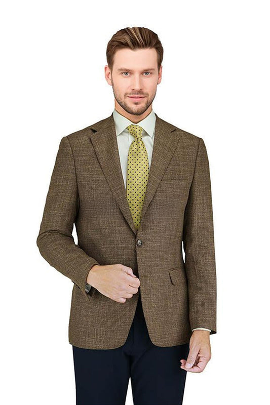 Enzo Tovare Camel Hopsack Sports Jacket